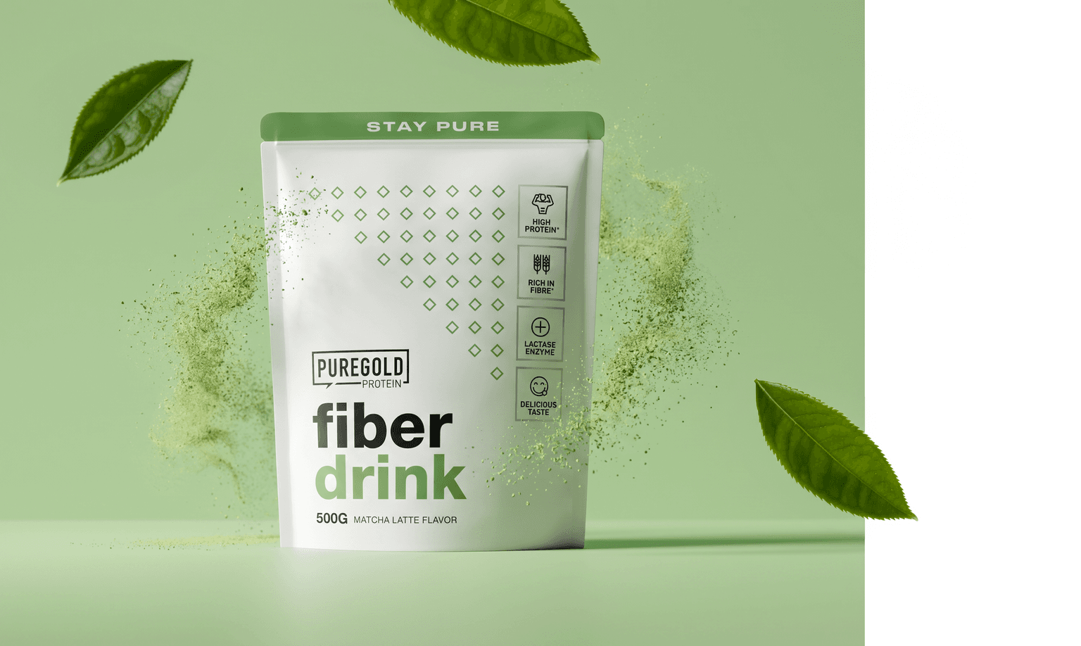 Pure Gold Fiber Drink matcha latte flavor