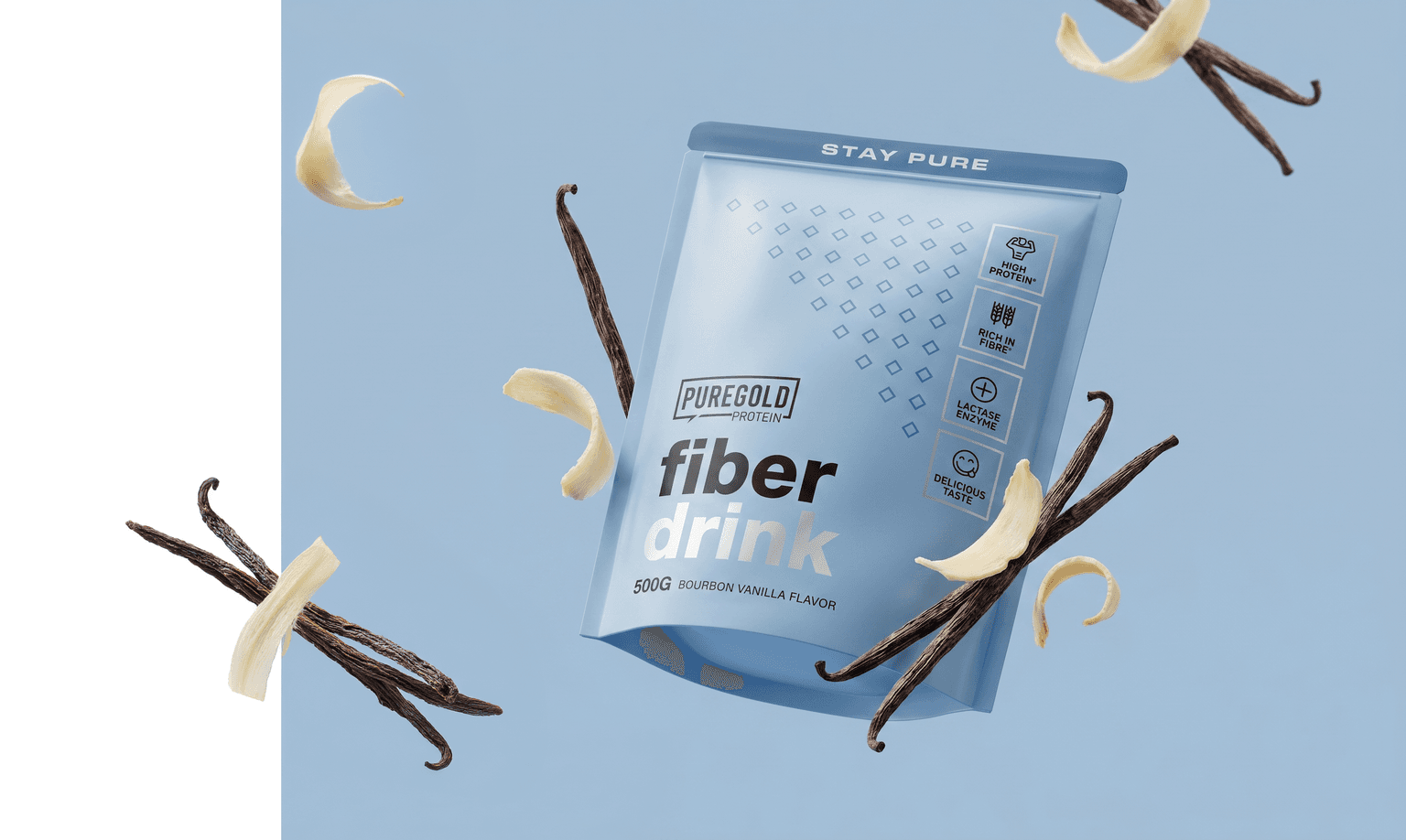 Pure Gold Fiber Drink bourbon vanilla flavor
