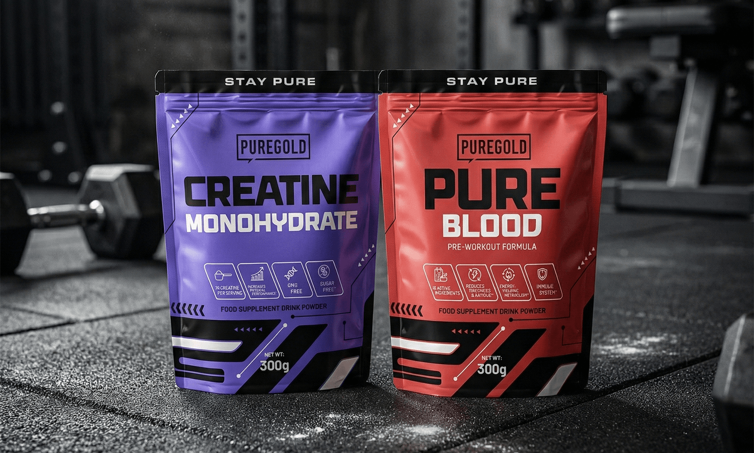 Pure Gold Creatine Monohydrate and Pure Blood