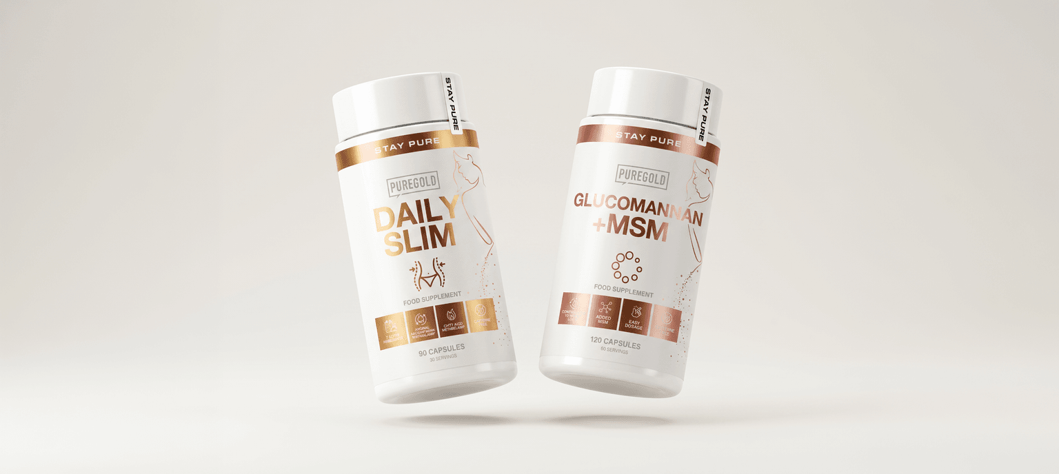 Pure Gold Daily Slim and Glucomannan capsules